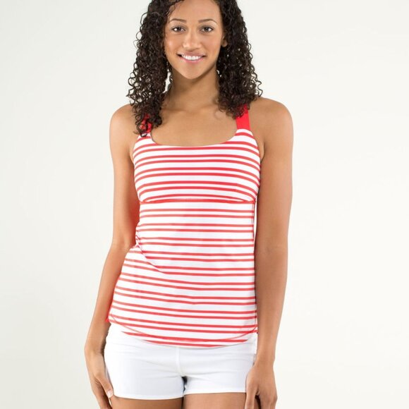 Lululemon Track and Train Tank in Twin Stripe Love Red - Picture 2 of 11
